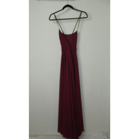 Lulu’s Dress Burgundy Mythical Kind of Love Wine Red Maxi Dress Large - Picture 2 of 7